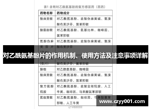 对乙酰氨基酚片的作用机制、使用方法及注意事项详解